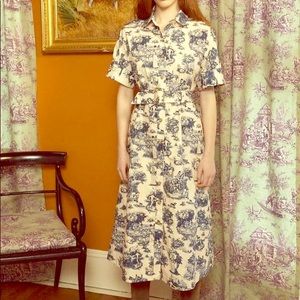 Rachel Antonoff Benay Shirt Dress in Manhunt Toile